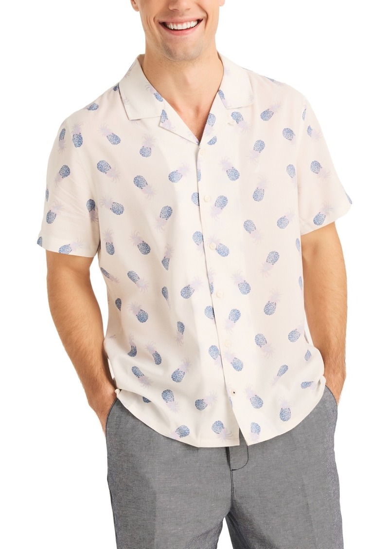 Men's Miami Vice x Nautica Printed Short Sleeve Button-Front Camp Shirt - Sail White