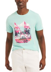 Men's Miami Vice x Nautica Short Sleeve Crewneck Graphic Tee - Aqua Splash