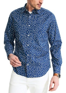 Nautica Mens Print Classic Fit Button-Down Shirt