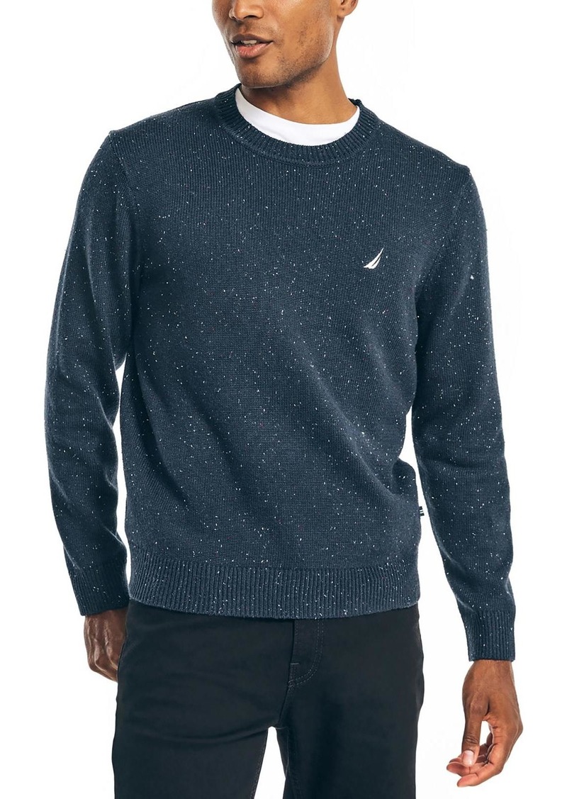 Nautica Mens Ribbed Trim Crewneck Pullover Sweater