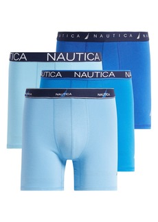 Nautica 4-Pack Assorted Stretch Cotton Boxer Briefs in Blue/Blue/alaskan Blue at Nordstrom Rack