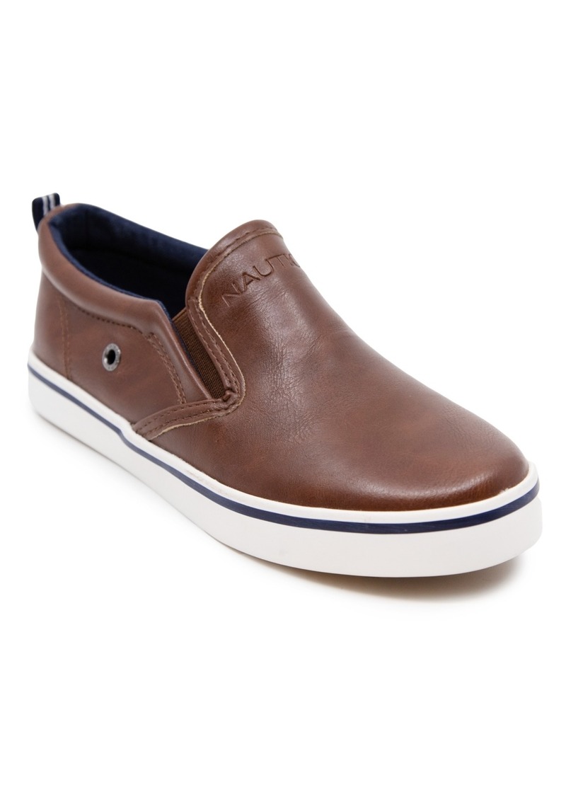 Nautica Big Boys Slide On Cushioned Akeley Casual Shoes - Brown