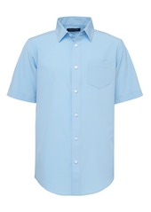 Nautica Big Boys Husky Short Sleeve Performance Woven Shirt - Blue