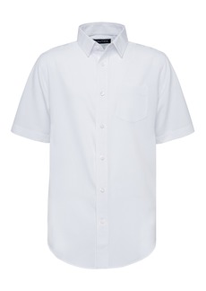 Nautica Big Boys Husky Short Sleeve Performance Woven Shirt - White