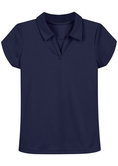 Nautica Big Girls Plus Uniform Short Sleeve Knit Performance Polo Shirt - Navy
