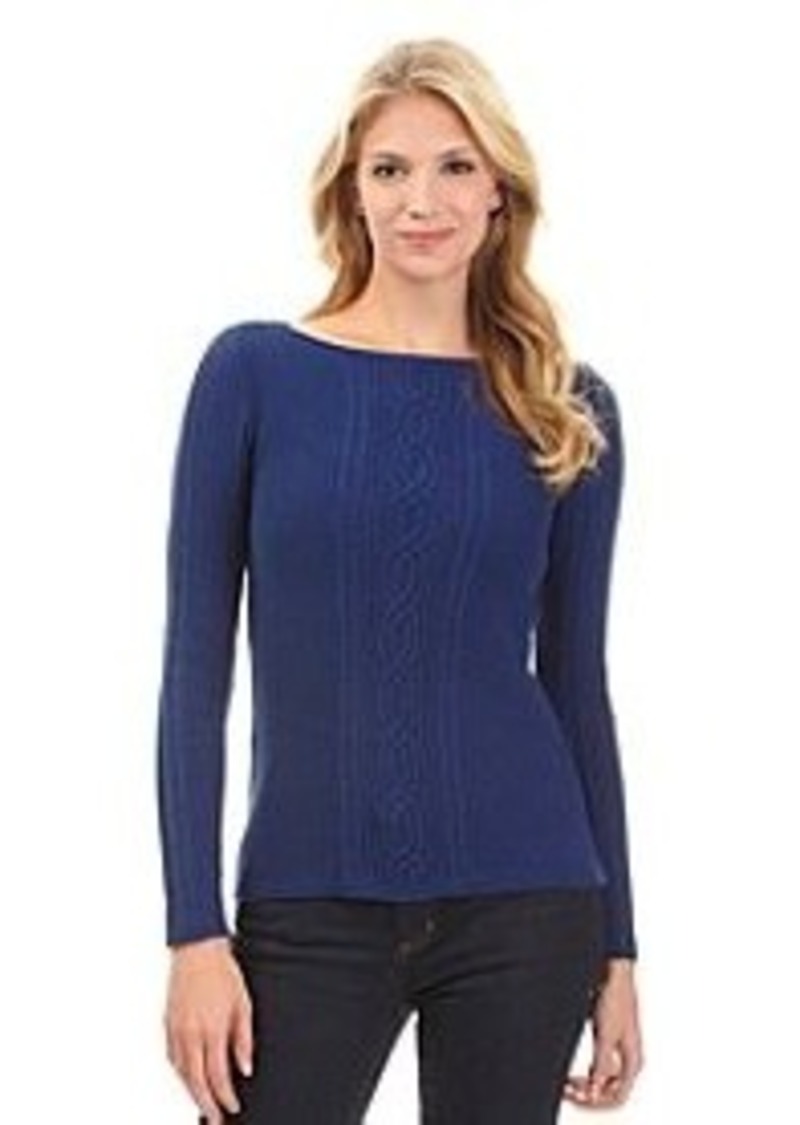 Nautica Nautica® Boatneck Pullover Seed Stitch Cable Knit Sweater