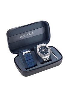 Nautica Clearwater Beach Recycled Stainless Steel And Silicone Watch Box Set