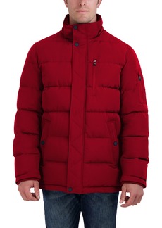 Nautica Faux Fur Trim Hooded Puffer Jacket in Red at Nordstrom Rack