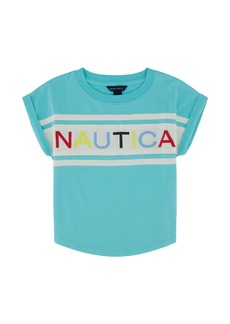 Nautica Girls' Billboard Puff Logo T-Shirt (7-16)