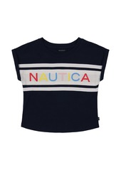 Nautica Girls' Billboard Puff Logo T-Shirt (7-16)