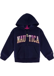 Nautica Girls' Glitter Full-Zip Fleece Hoodie (7-16)