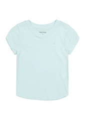 Nautica Girls' Solid V-Neck T-Shirt (7-16)