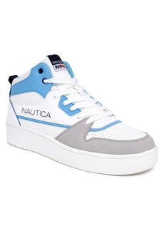 Nautica High Top Sneaker in White/light Blue/Grey at Nordstrom Rack