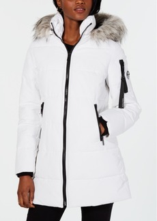 nautica faux fur bib puffer jacket