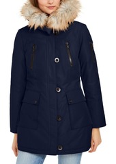 Nautica Hooded Faux-Fur-Trim Puffer Coat