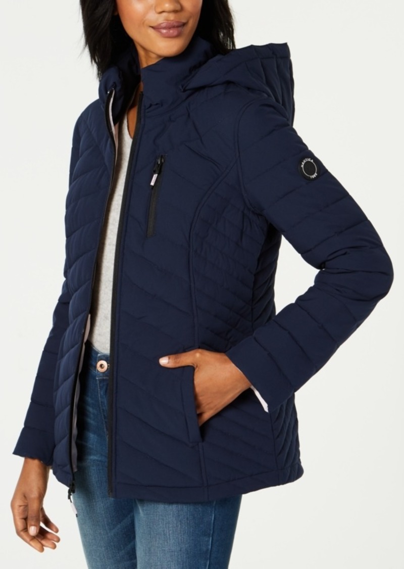 nautica packable hooded puffer coat
