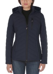 Nautica Hooded Stretch Packable Puffer Coat, Created For Macy's