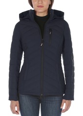 Nautica Women's Hooded Stretch Packable Puffer Coat, Created for Macy's