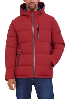 Nautica Hooded Water Resistant Puffer Jacket in Red at Nordstrom Rack
