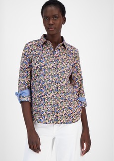 Nautica Jeans Women's Brighton Ditsy Cotton Floral-Print Shirt - Conft Mult