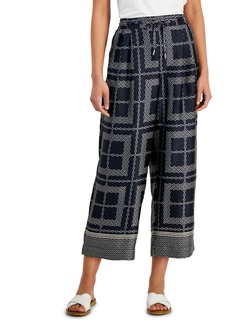 Nautica Jeans Women's Chain-Print Cropped Pull-On Pants - Dark Blue