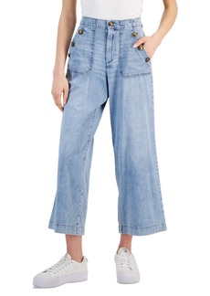 Nautica Jeans Women's Cotton High-Rise Wide-Leg Denim Sailor Pants - Ws - World Blue Wash