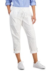 Nautica Jeans Women's Cotton Roll-Tab Utility Pants - Blue