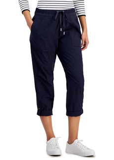 Nautica Jeans Women's Cotton Roll-Tab Utility Pants - Blue