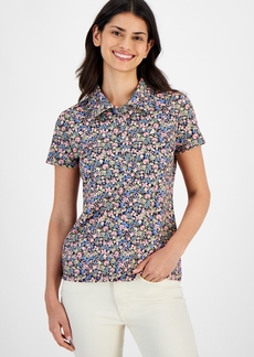 Nautica Jeans Women's Ditsy Floral-Print Polo Shirt - Conft Mult