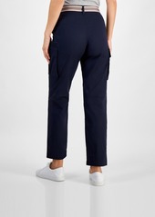 Nautica Jeans Women's High-Rise Striped-Belt Cargo Pants - Night Sky