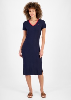 Nautica Jeans Women's Rib-Knit Midi T-Shirt Dress - Night Sky