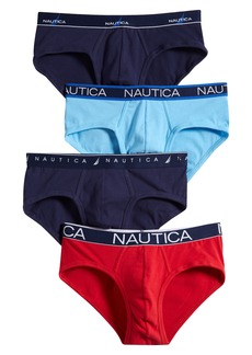 Nautica Limited Edition 4-Pack Stretch Cotton Briefs in Peacoat/Blue/Red Waistbands at Nordstrom Rack