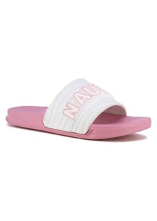 Nautica Little and Big Girls Loch Pool Slip On Slides - White Candy Pink