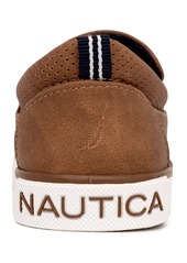Nautica Little Boys Bennett Casual Classic Slip On Shoes - Tan Nubuck Wavy Texture