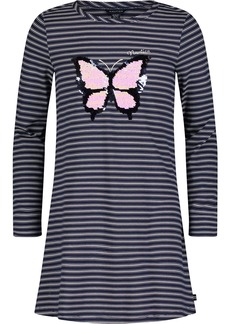 Nautica Little Girls' Butterfly Sequin Striped Dress (4-6X)