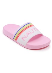 Nautica Little Girls Gaff Slide Sandals - Pink Rainbow