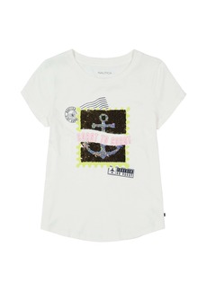 Nautica Little Girls' Magic Sequin Stamp T-Shirt (4-6X)