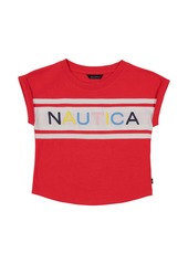 Nautica Little Girls' Puff Logo T-Shirt (4-6X)