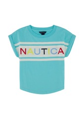 Nautica Little Girls' Puff Logo T-Shirt (4-6X)