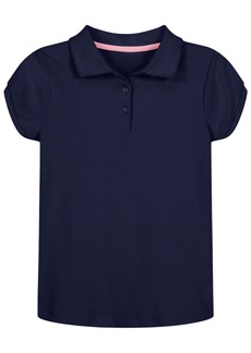 Nautica Little Girls Uniform Short Sleeve Interlock Polo Shirt - Navy