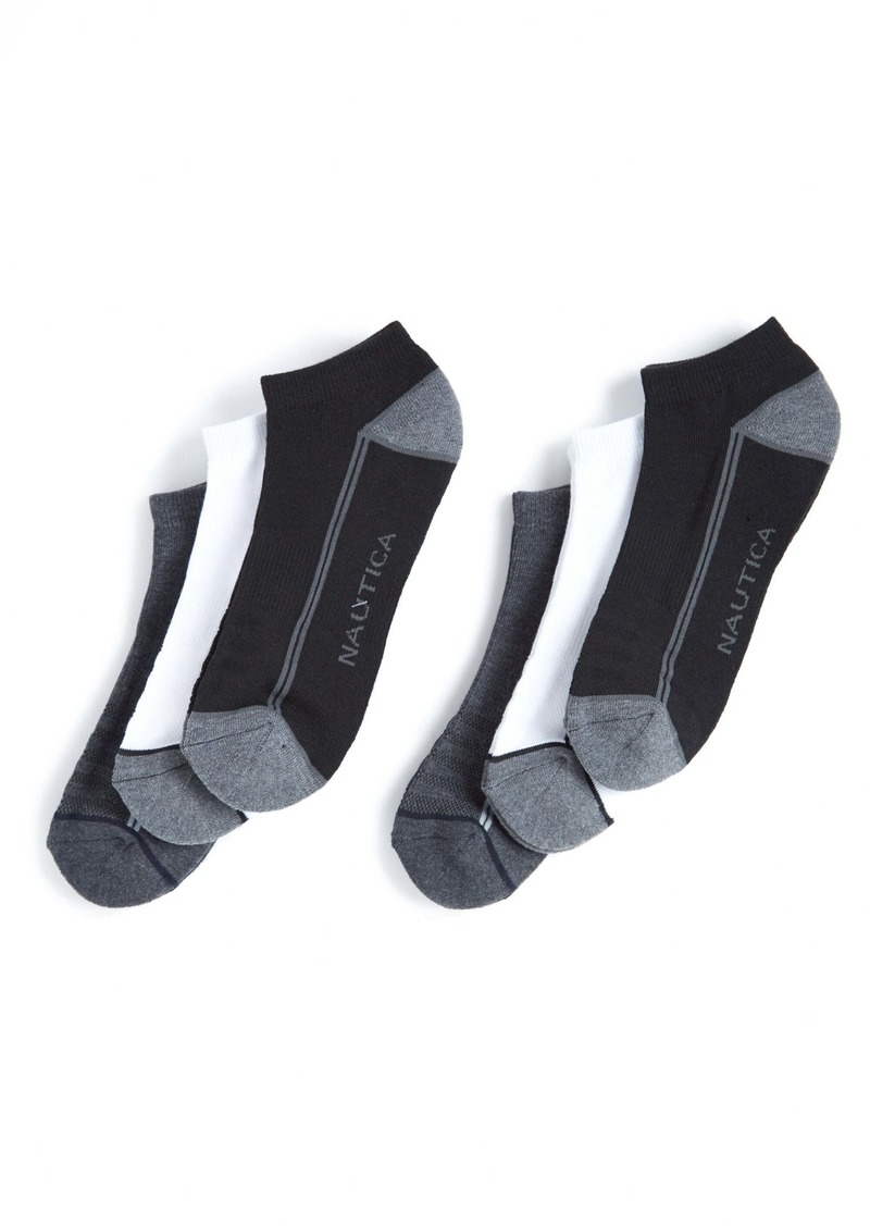 Nautica Mens 6 Pack Athletic Core Logo Sock