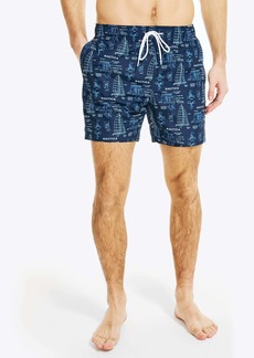 Nautica Mens 8 Big & Tall Sustainably Crafted Boat Print Swim