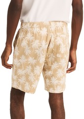 "Nautica Men's 8.5"" Linen Blend Flat Front Palm Tree Graphic Deck Shorts - Twill Chino"