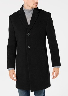 Nautica Men's Barge Classic Fit Wool/Cashmere Blend Solid Overcoat - Black