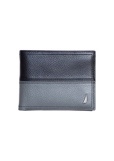 Nautica Men's Bifold Leather Wallet - Black, Gray