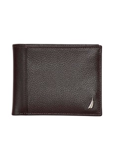 Nautica Men's Bifold Leather Wallet - Brown
