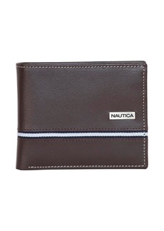 Nautica Men's Bifold Leather Wallet - Brown