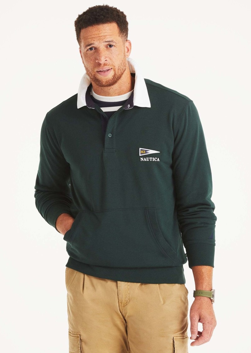 Nautica Mens Big & Tall Classic Fit Long-Sleeve Polo Sweatshirt