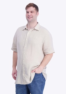 Nautica Mens Big & Tall Linen Short-Sleeve Shirt