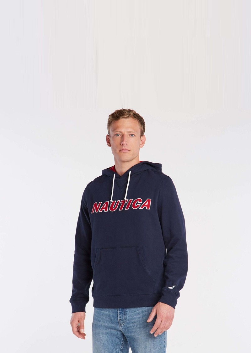 Nautica Mens Big & Tall Pullover Logo Hoodie